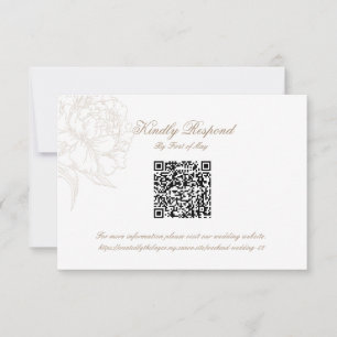 Tarjeta de respuesta de código QR floral de esquem