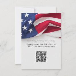Tarjeta de respuesta de código QR para boda con ba