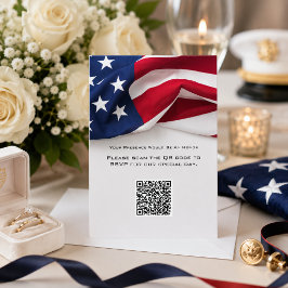 Tarjeta de respuesta de código QR para boda con ba