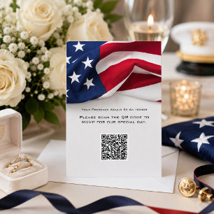 Tarjeta de respuesta de código QR para boda con ba