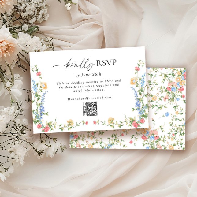 Tarjeta de respuesta de código QR para boda de flo (Subido por el creador)