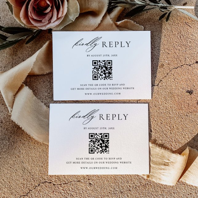 Tarjeta de respuesta de código QR para boda minima (Subido por el creador)