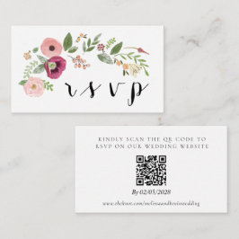Tarjeta de respuesta de código QR RSVP de boda