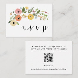 Tarjeta de respuesta de código QR RSVP de boda
