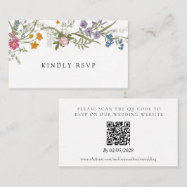 Tarjeta de respuesta de código QR RSVP de boda