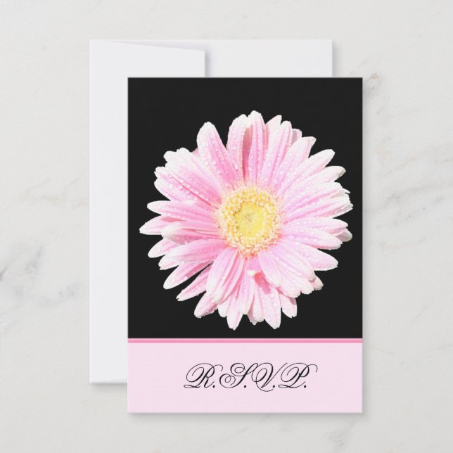 Tarjeta de respuesta de color rosa Gerbera Daisy (Anverso)