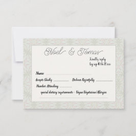 Tarjeta de respuesta de color verde sage de estilo