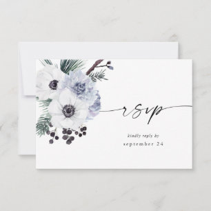 Tarjeta de respuesta de comida floral Anemone Invi
