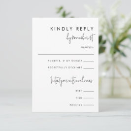 Tarjeta de respuesta de comida Minimalista moderna