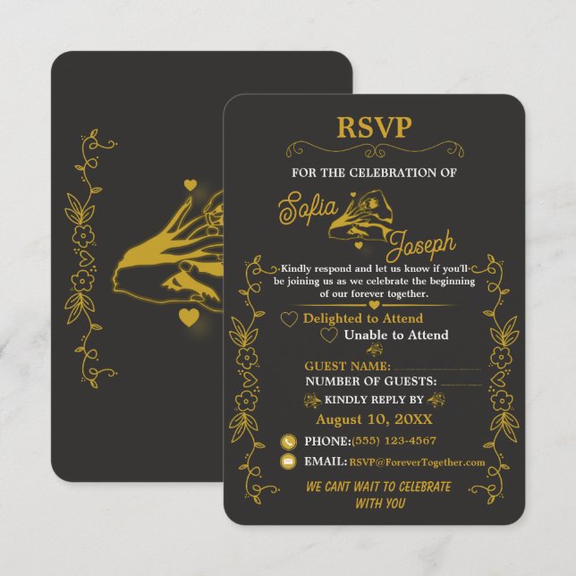 Tarjeta de respuesta de compromiso Black Gold edit (Anverso / Reverso)