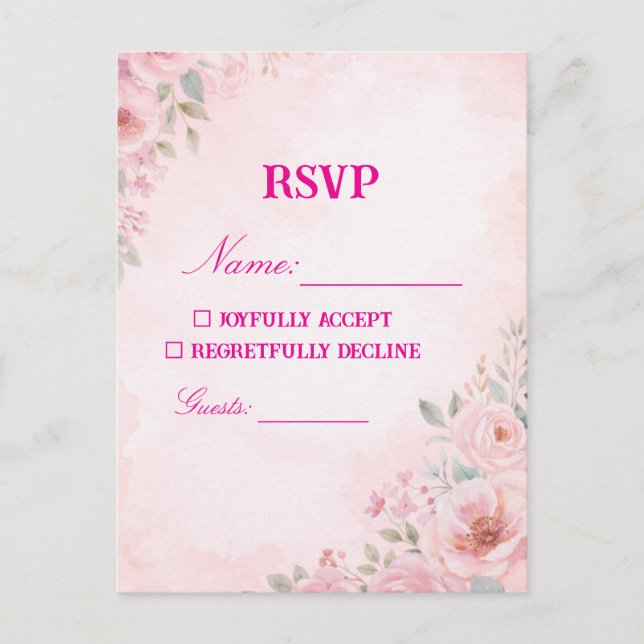 Tarjeta de respuesta de confirmación de asistencia (Anverso)