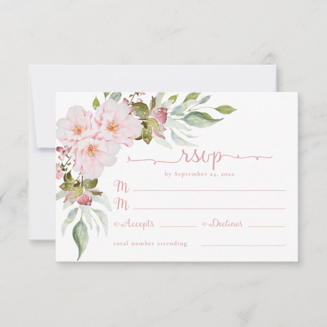 Tarjeta de respuesta de confirmación de boda con a (Anverso)