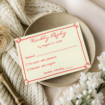 Tarjeta de respuesta de confirmación de boda con g