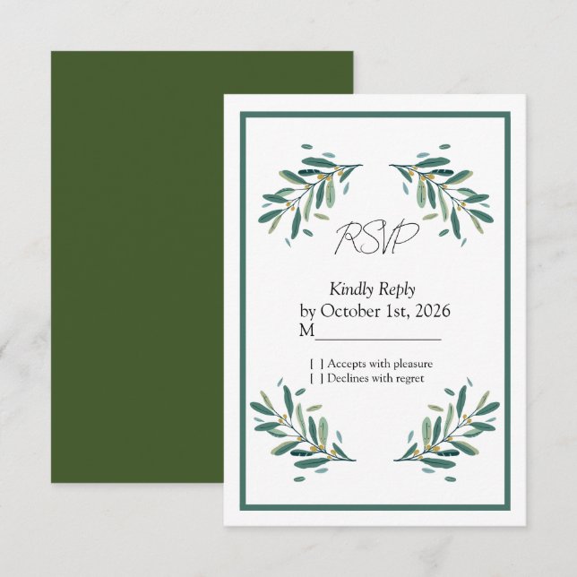 Tarjeta de respuesta de confirmación de boda de sa (Anverso / Reverso)