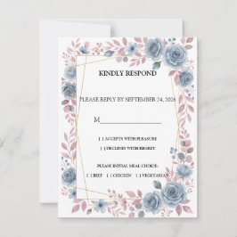 Tarjeta de respuesta de confirmación de boda flora