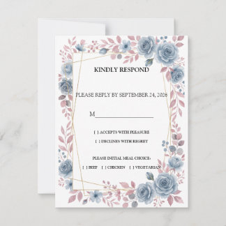 Tarjeta de respuesta de confirmación de boda flora