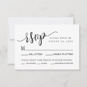 Tarjeta de respuesta de confirmación de boda Simpl