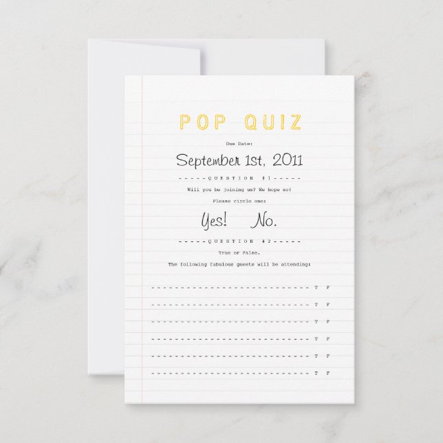 Tarjeta de respuesta de confirmación de invitación (Anverso)