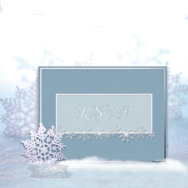Tarjeta de respuesta de copo de nieve azul pálido