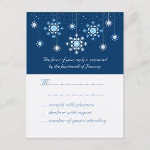 Tarjeta de respuesta de copos de nieve de Boda de