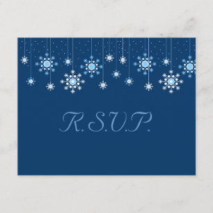 Tarjeta de respuesta de copos de nieve de Boda de 