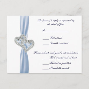 Tarjeta de respuesta de corazón azul hielo persona