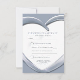 tarjeta de respuesta de corazón de bodas de plata 