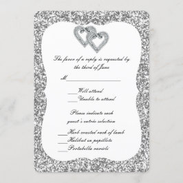 Tarjeta de respuesta de corazón de diamante Purpur