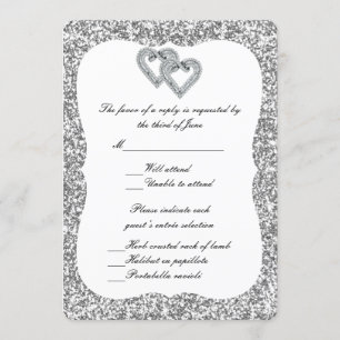 Tarjeta de respuesta de corazón de diamante Purpur
