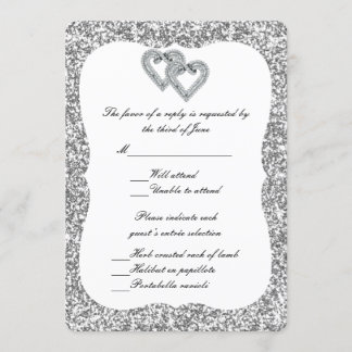 Tarjeta de respuesta de corazón de diamante Purpur