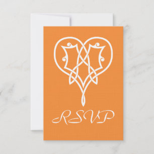 Tarjeta de respuesta de Corazones entrelazados cel