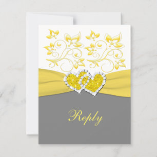 Tarjeta de respuesta de Corazones Unidos Amarillo,