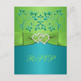Tarjeta de respuesta de Corazones unidos florales