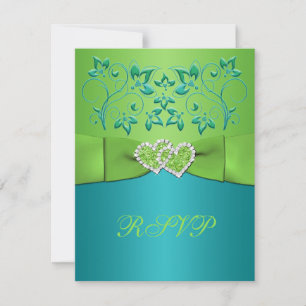 Tarjeta de respuesta de Corazones unidos florales