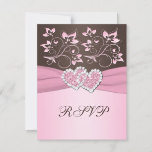 Tarjeta de respuesta de corazones unidos florales