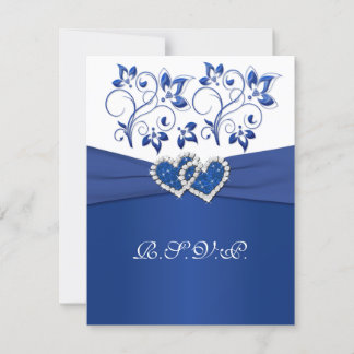 Tarjeta de respuesta de corazones unidos florales 