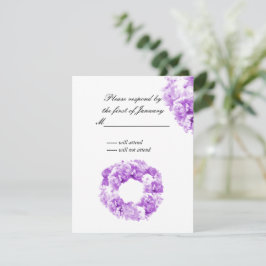 Tarjeta de respuesta de corona floral monocromátic