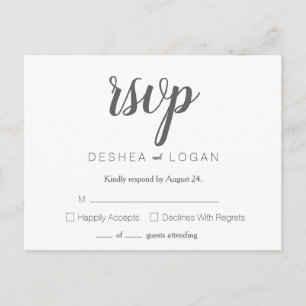 Tarjeta de respuesta de correo elegante