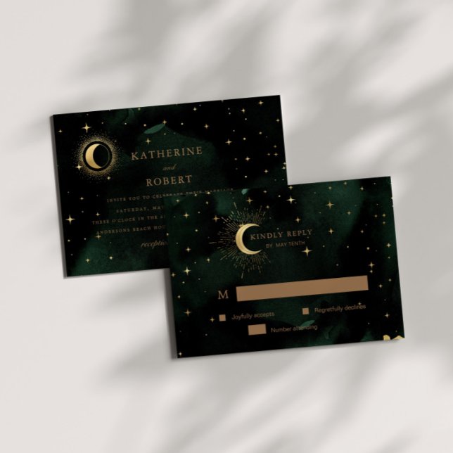 Tarjeta de respuesta de Crescent Moon Gold RSVP (Subido por el creador)