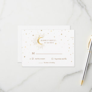 Tarjeta de respuesta de Crescent Moon Gold RSVP