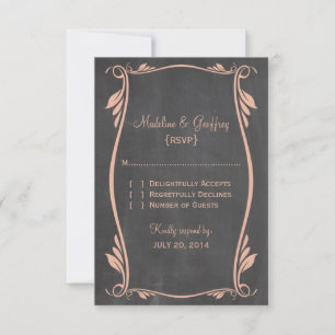 Tarjeta de respuesta de croquis de Peach Flourish