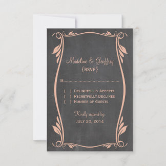 Tarjeta de respuesta de croquis de Peach Flourish