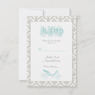 Tarjeta de respuesta de cuento de hadas Damask Tur