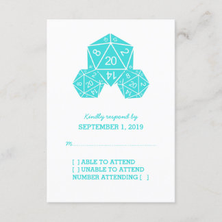 Tarjeta de respuesta de dados Aqua D20