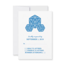 Tarjeta de respuesta de dados azul D20