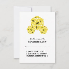 Tarjeta de respuesta de dados D20 amarillo