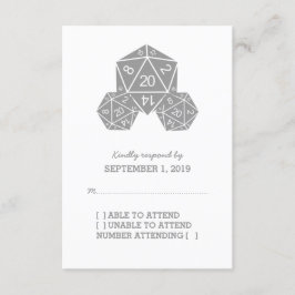 Tarjeta de respuesta de dados gris D20