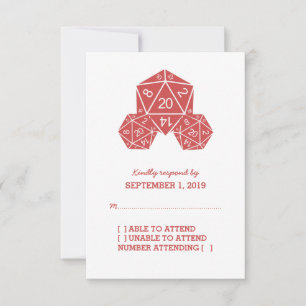 Tarjeta de respuesta de dados Red D20