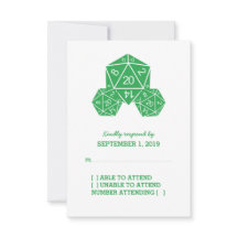 Tarjeta de respuesta de dados verde D20