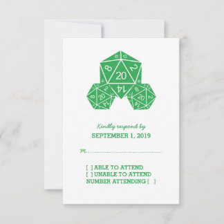 Tarjeta de respuesta de dados verde D20